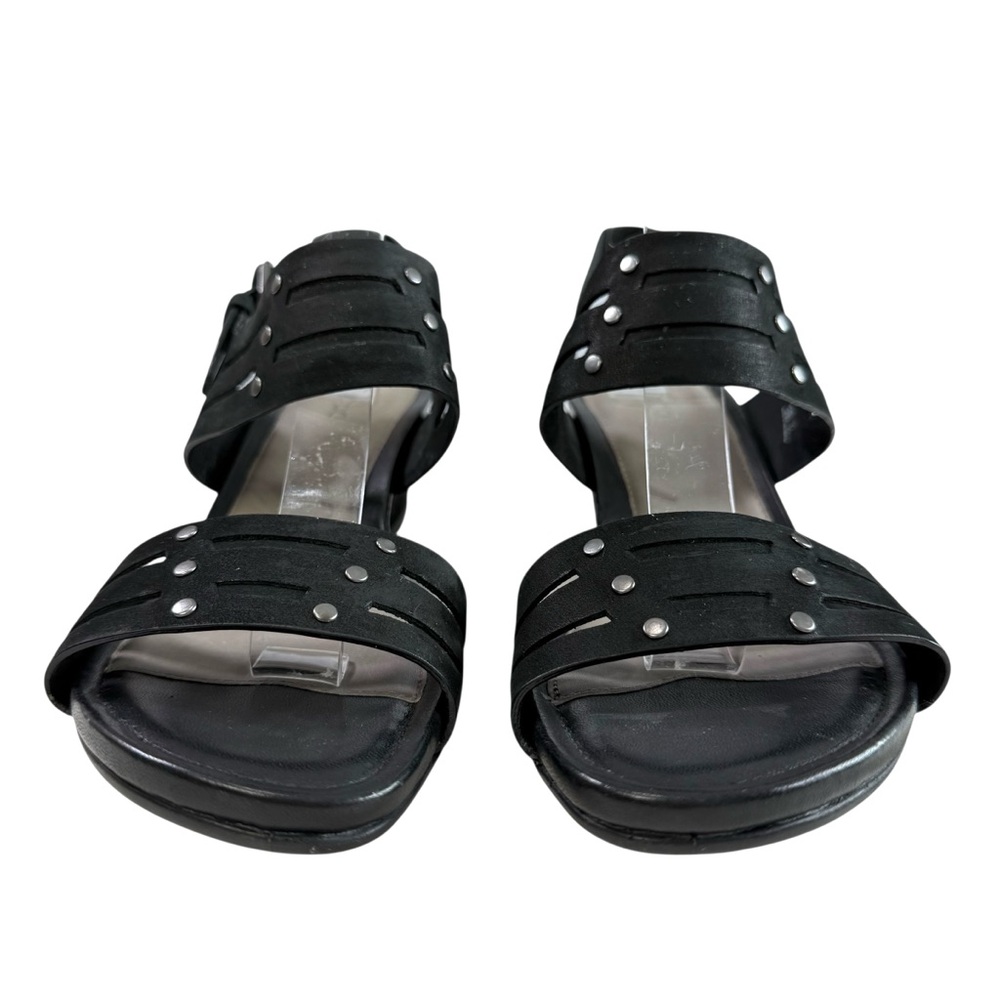 Ecco Touch 45 Strappy Black Leather Wedge Sandals Size 38/ US 7-7.5 - Picture 8 of 16